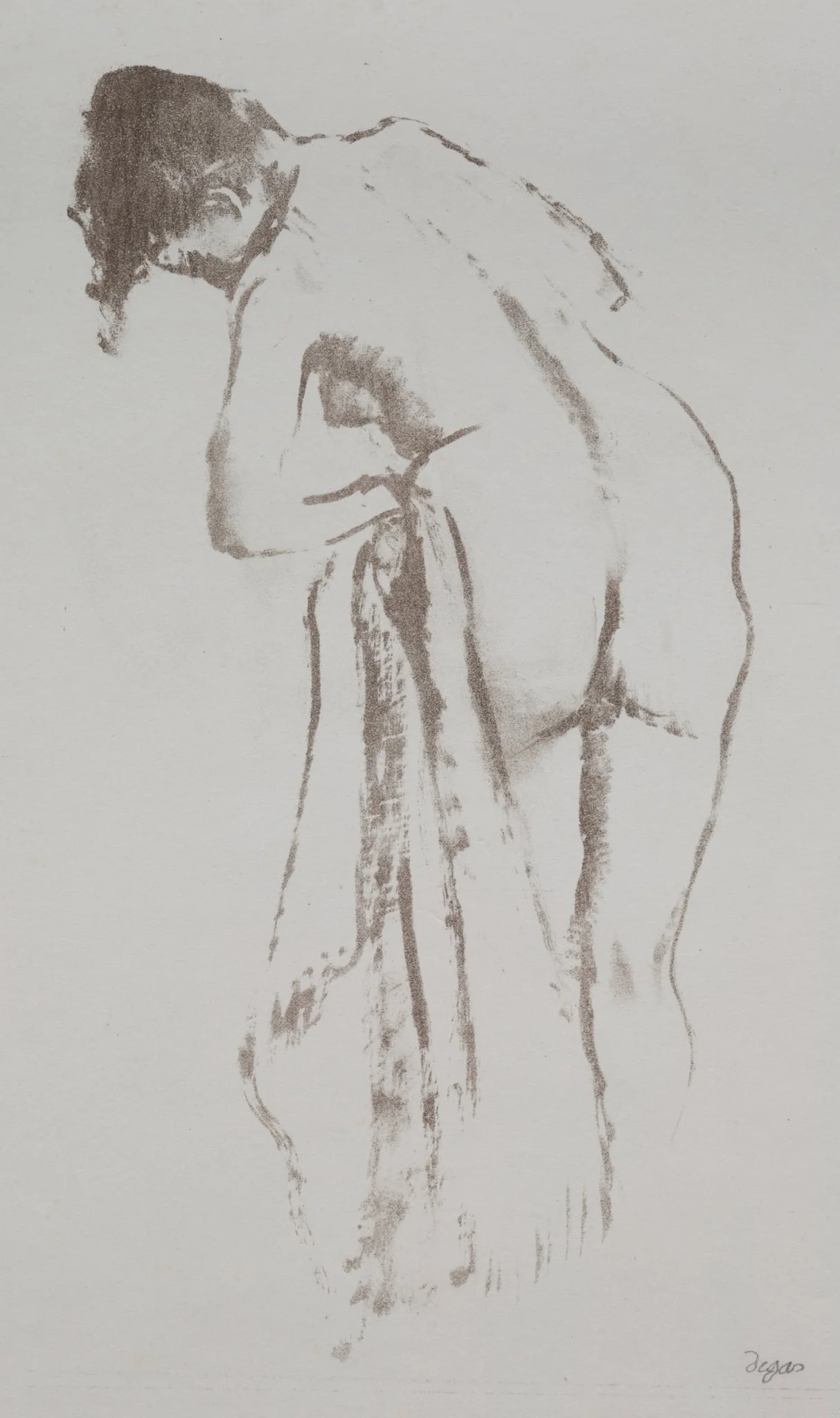 Nude Woman with Towel, Standing, by Edgar Degas, 1892
