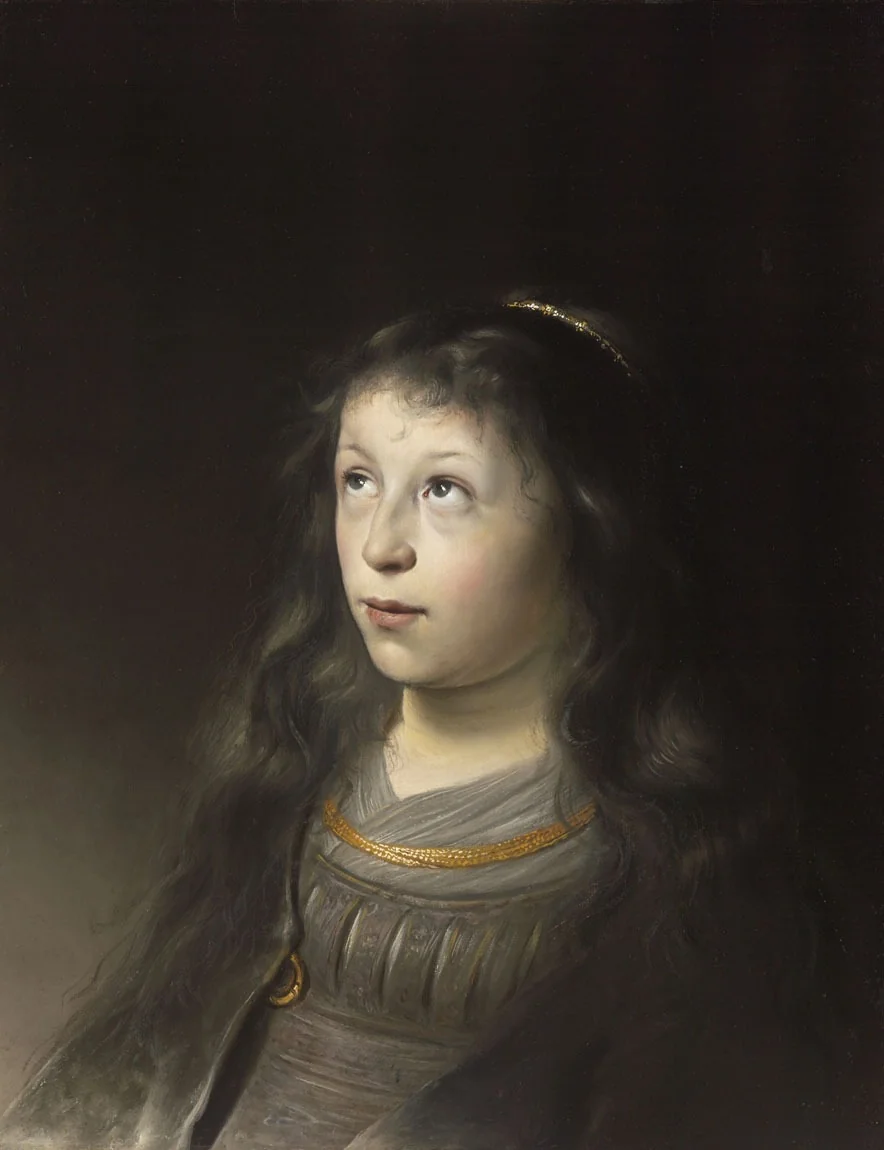 Head of a Young Girl, by Jan Lievens, oil, 1633