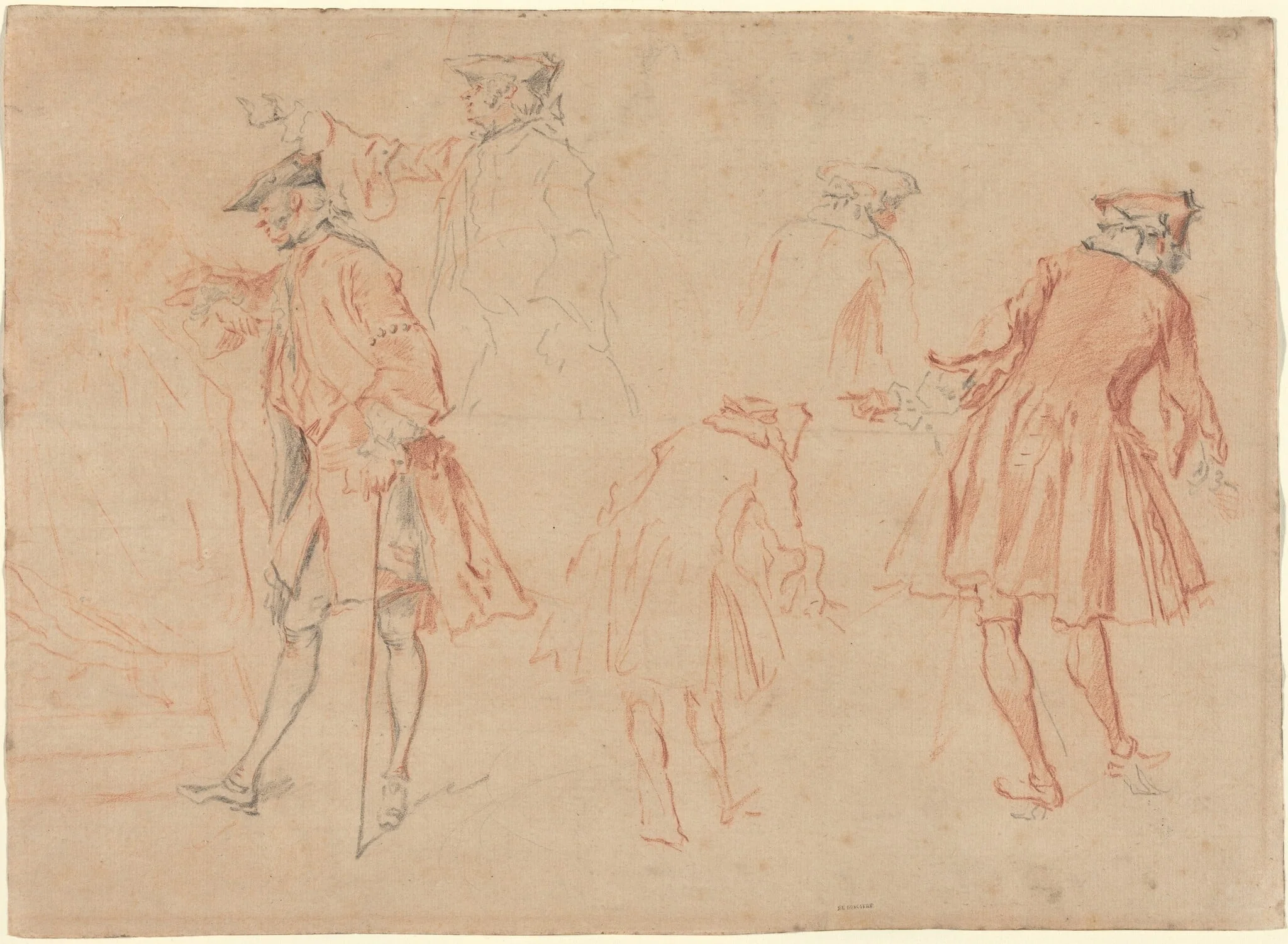 Sketches of a Gentleman, by Jacques André Portail, chalk, 1727