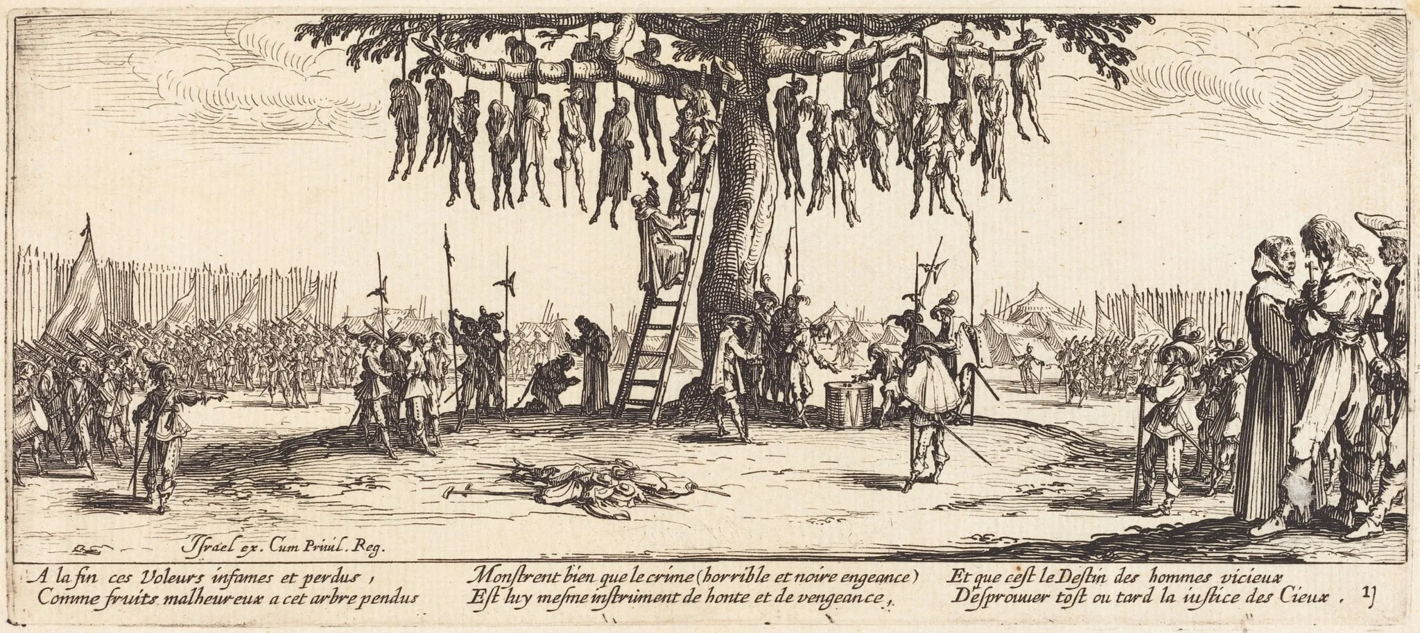 The Hanging, by Jacques Callot, ink, 1633