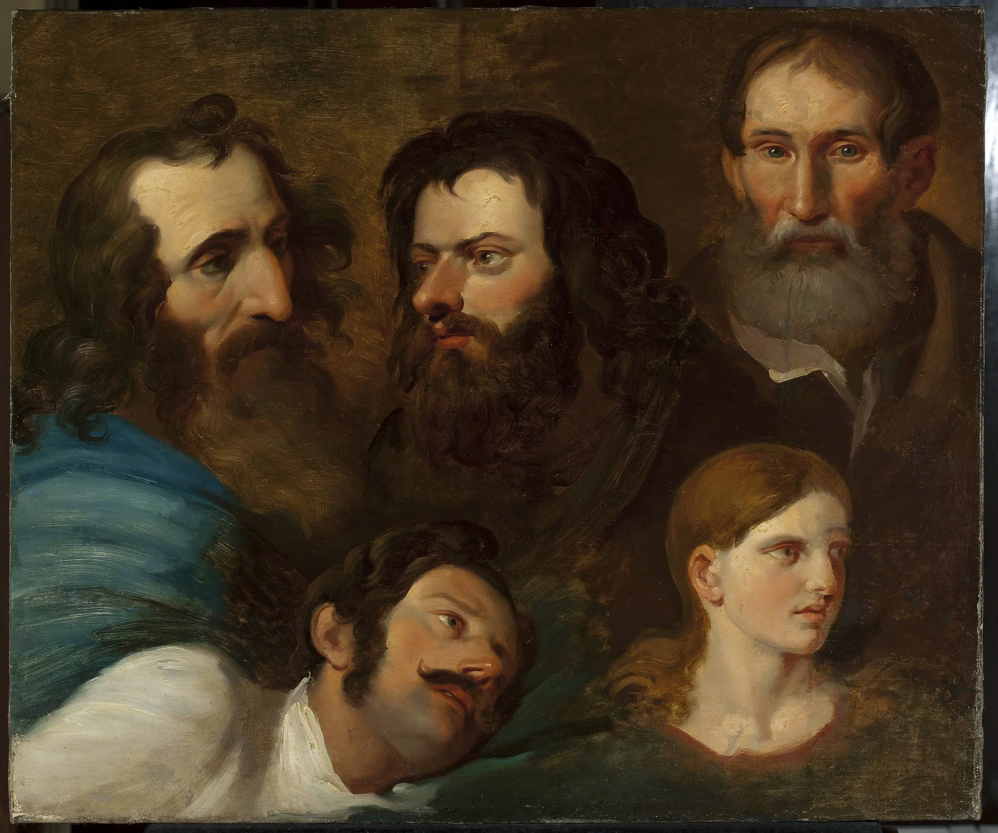 Study of five heads, by Franciszek Ksawery Lampi, oil, 1827