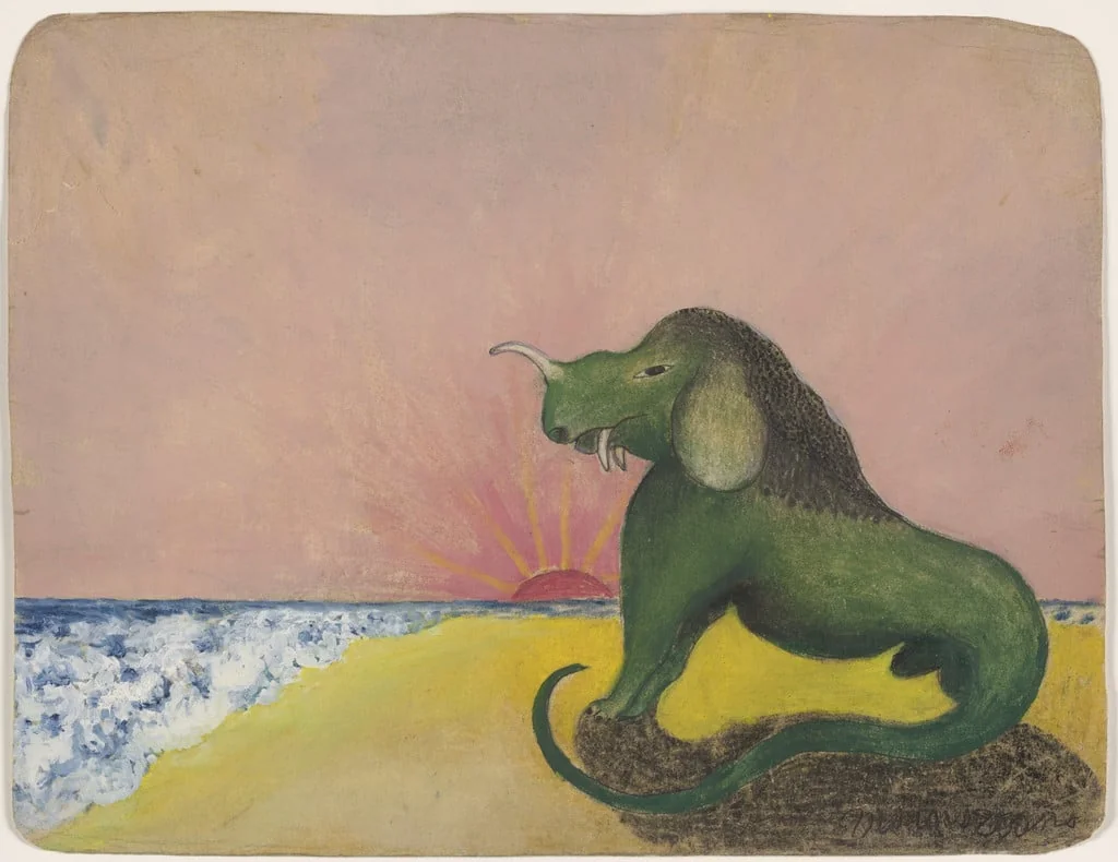 Untitled, by Minnie Evans, oil, 1963