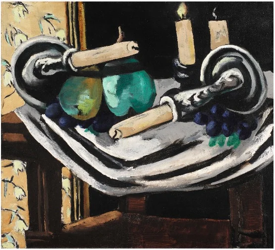 Still Life with Fallen Candles, by Max Beckmann, oil, 1929