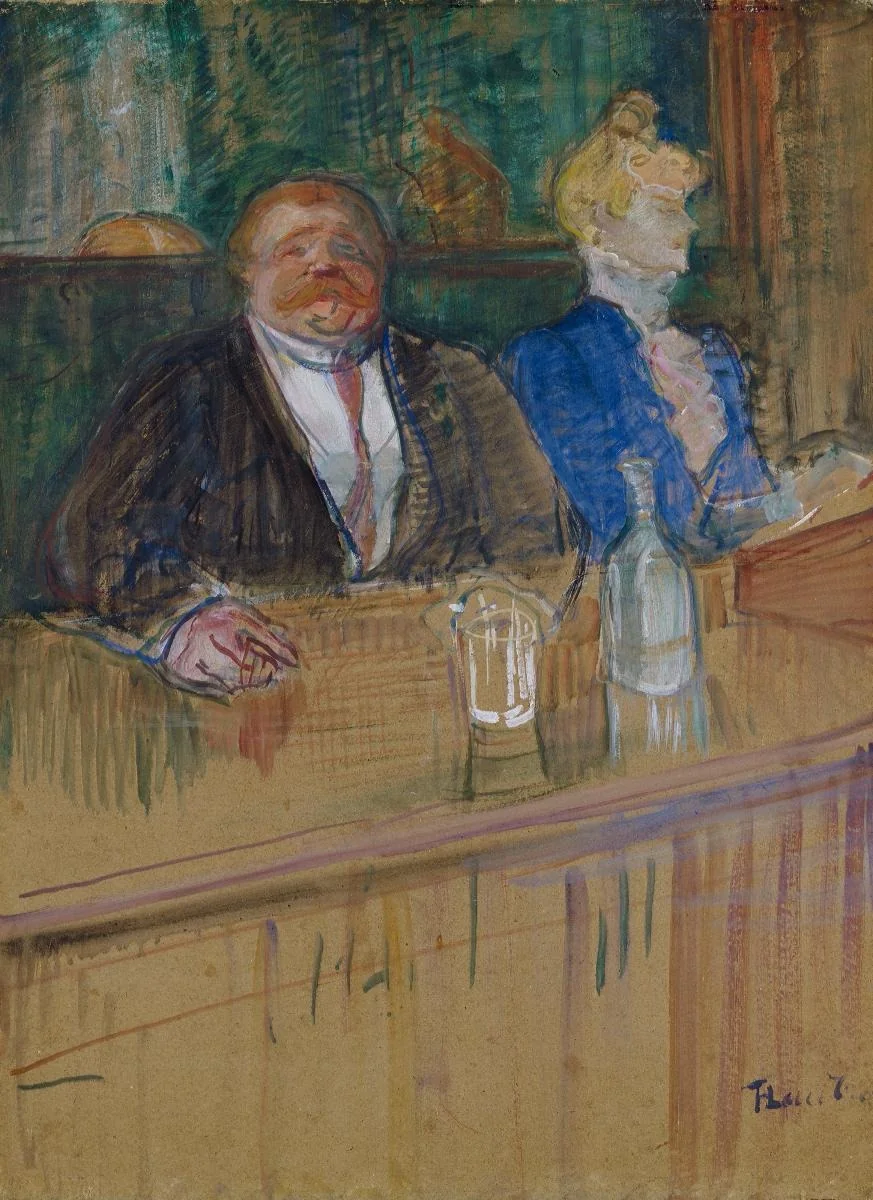 Au café: Le Patron et la Caissière chlorotique, by Henri de Toulouse-Lautrec, unspecified, 1900