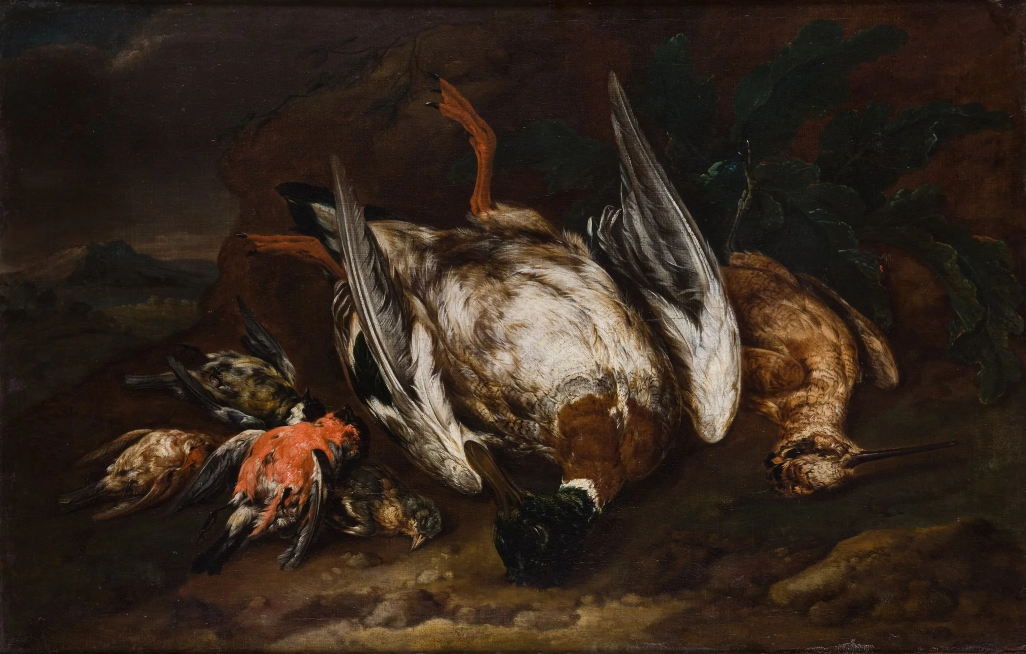 Slaughtered Birds, by Unknown, oil, 1696