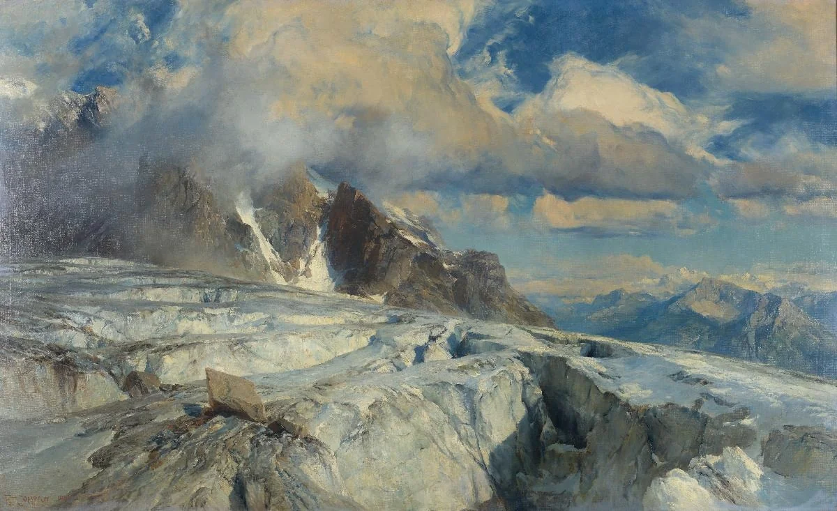 Saleinaz-Gletscher im Mont-Blanc-Gebiet, by Edward Theodore Compton, oil, 1906