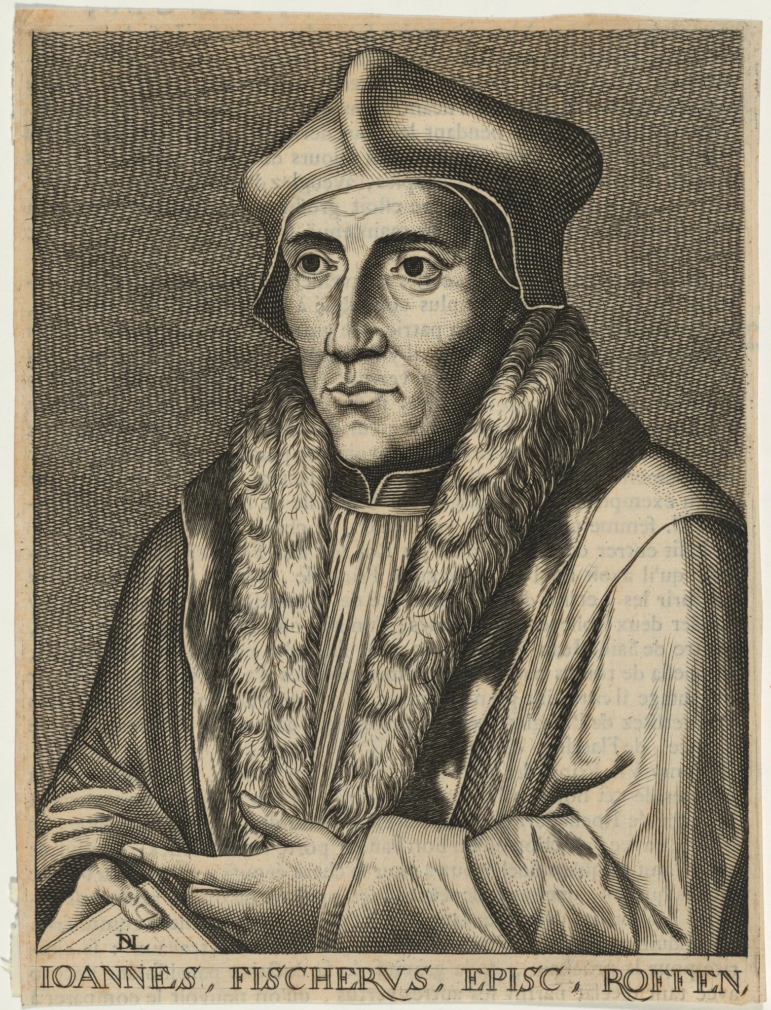 John Fisher, Bishop of Rochester, by Nicolas de Larmessin IV, ink, 1720