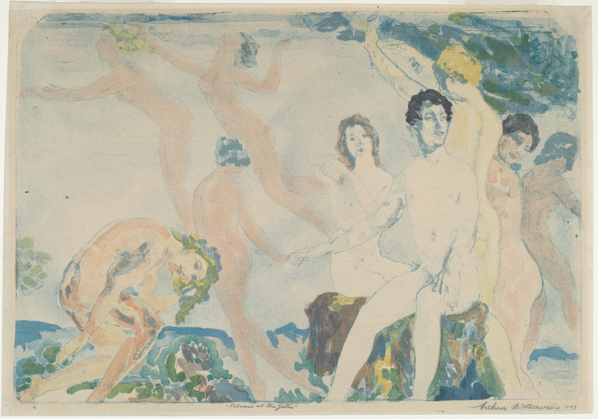 Release at the Gates, by Arthur Bowen Davies, ink, 1920