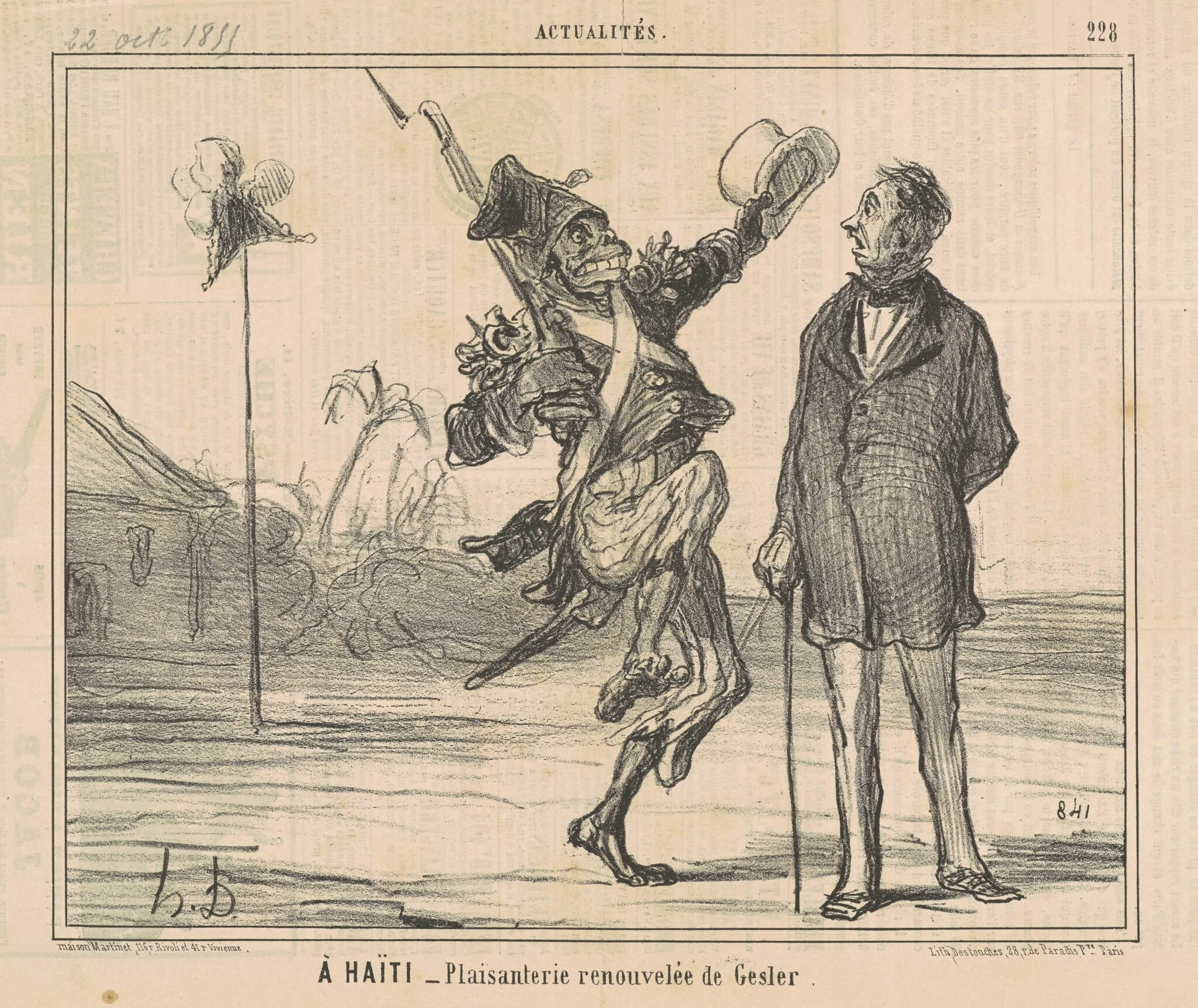 A Haiti, by Honoré Daumier, ink, 1855