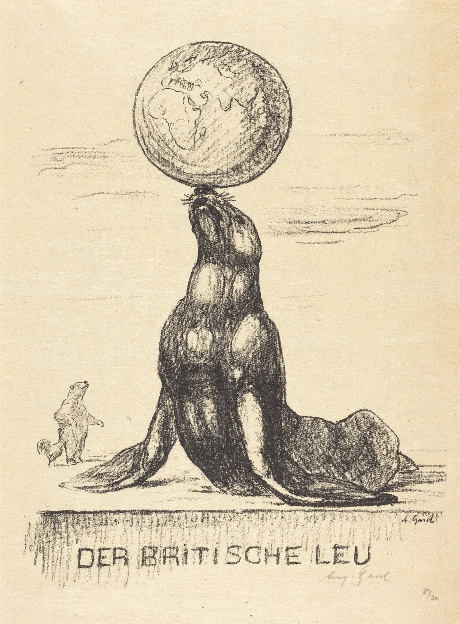 The British Lion, by August Gaul, ink, 1895