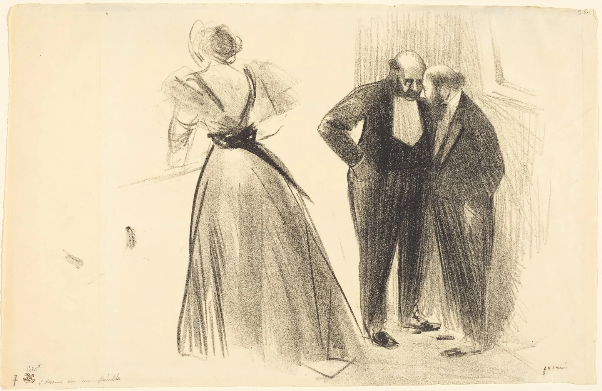 Trois dessins sur une feuille (Three Drawings on a Sheet)