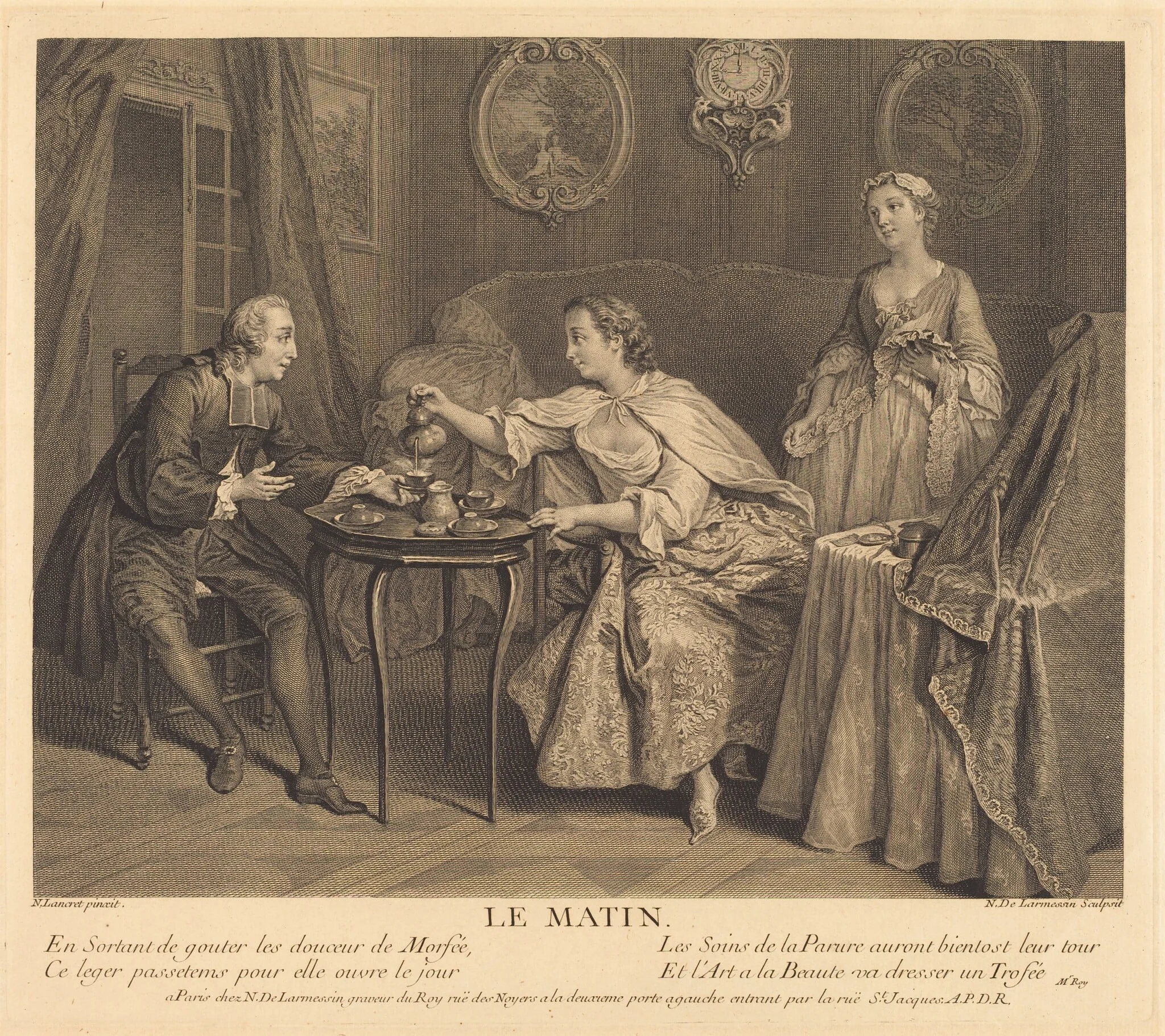 Le matin, by Nicolas de Larmessin IV, ink, 1741