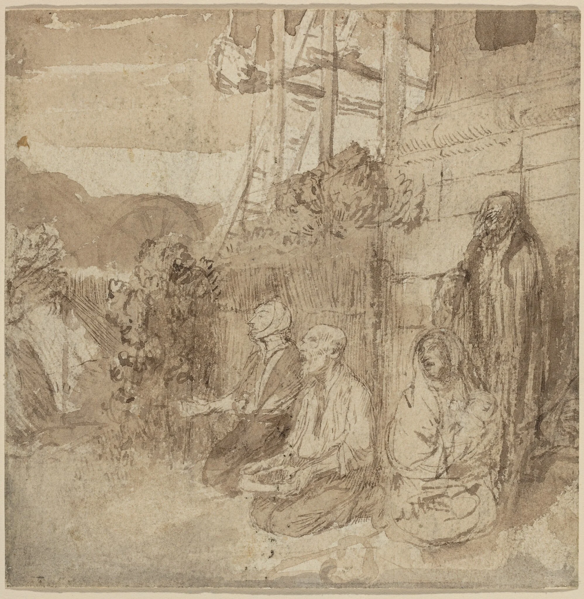 English Beggars, by Alphonse Legros, ink, 1874