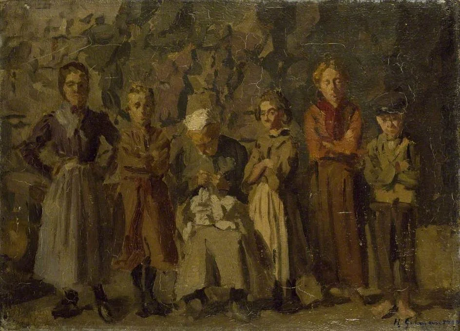 Cave Dwellers, Dieppe, by Harold Gilman, oil, 1907