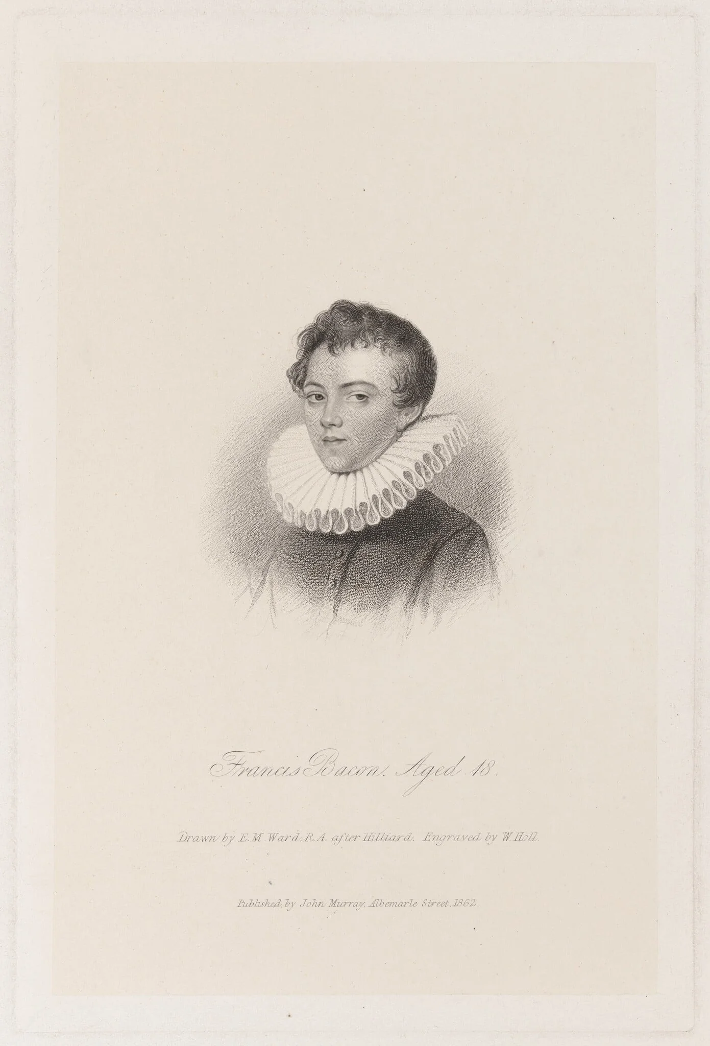 Francis Bacon, by William Holl II, ink, 1804
