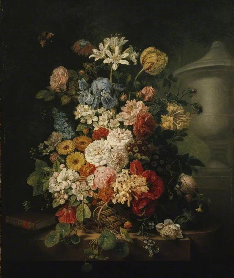 Still Life of Flowers, by Jan van Os, oil, 1786