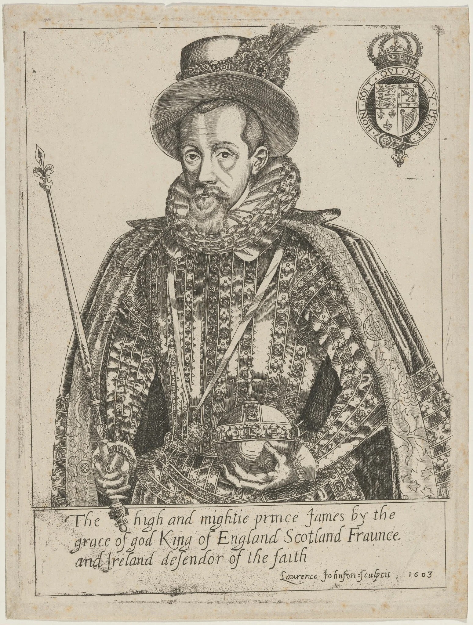 King James I, by George Keller, ink, 1603