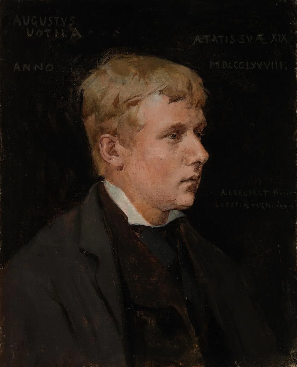 Taiteilija Aukusti Uotila, harjoitelma teokseen Kaarle-herttua herjaa Klaus Flemingin ruumista, by Albert Edelfelt, unspecified, 1889