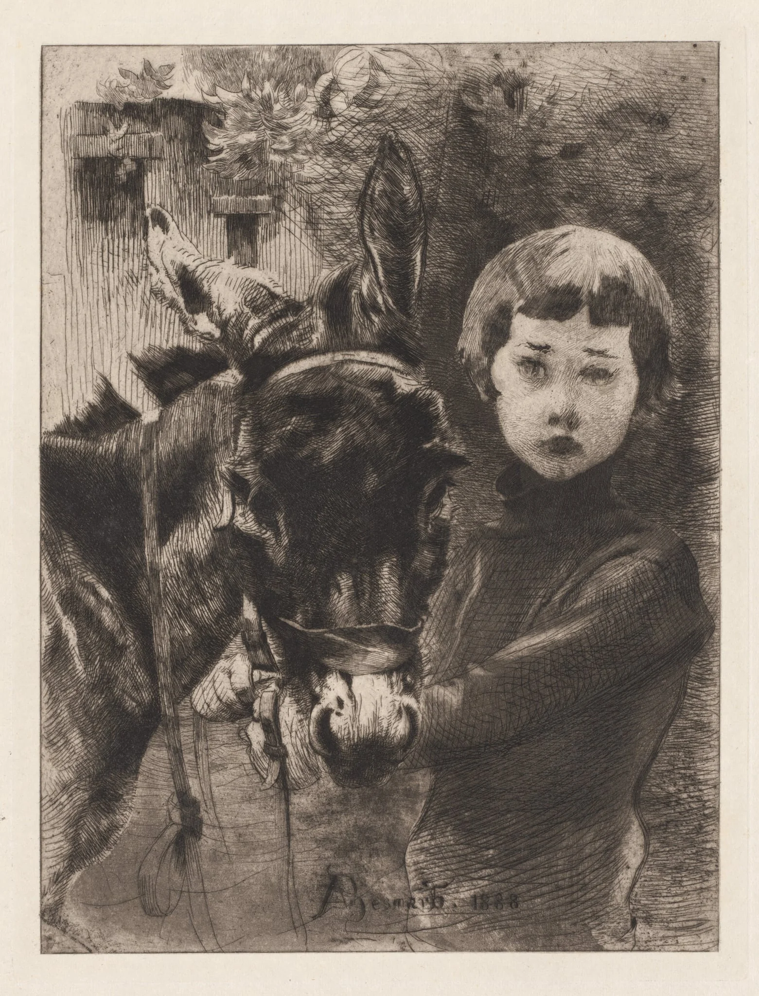 Robert Besnard and His Donkey (Robert Besnard et son âne), by Paul-Albert Besnard, 1888