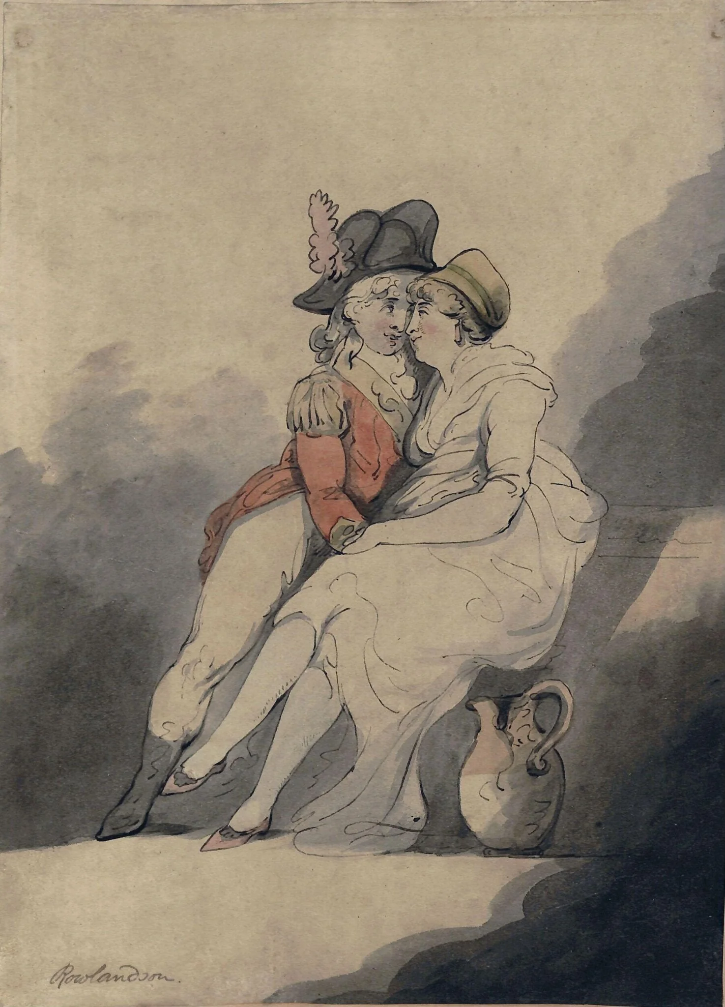 Flirtation, by Thomas Rowlandson, watercolor, 1805