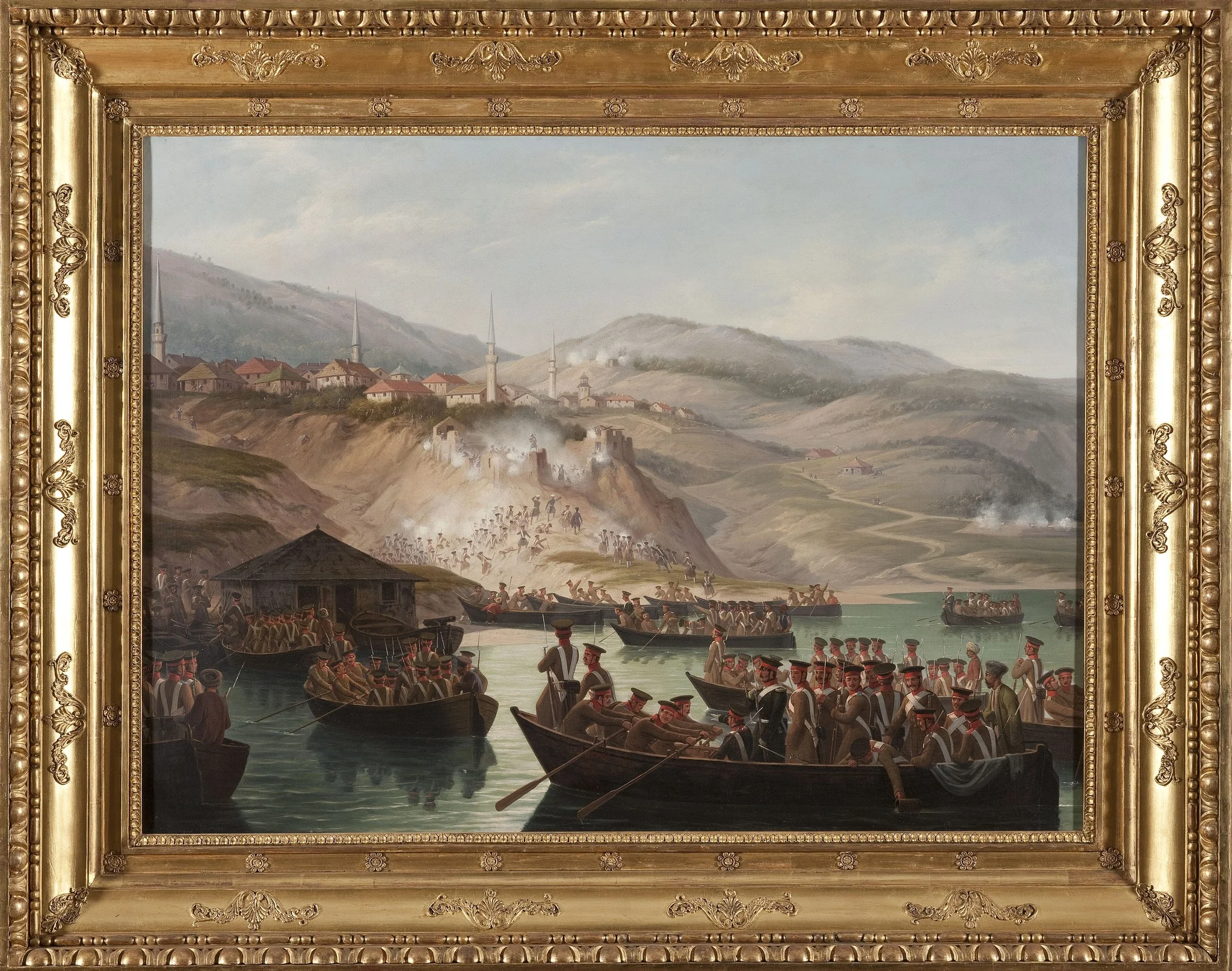 Episode in the Caucasian wars – Crossing the river in Arcx, by January Suchodolski, oil, 1843