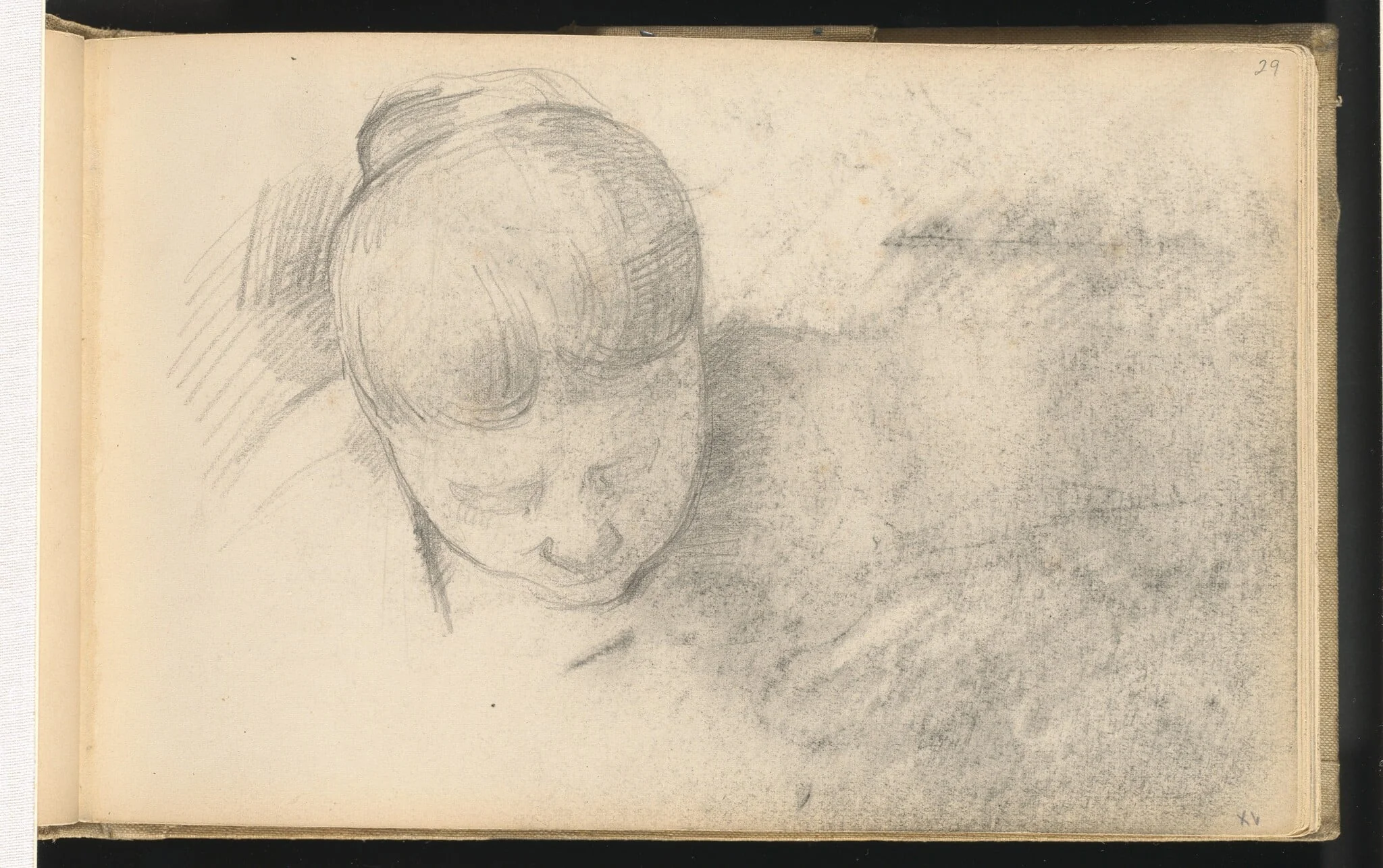 Woman Leaning Forward, by Paul Cezanne, graphite, 1892