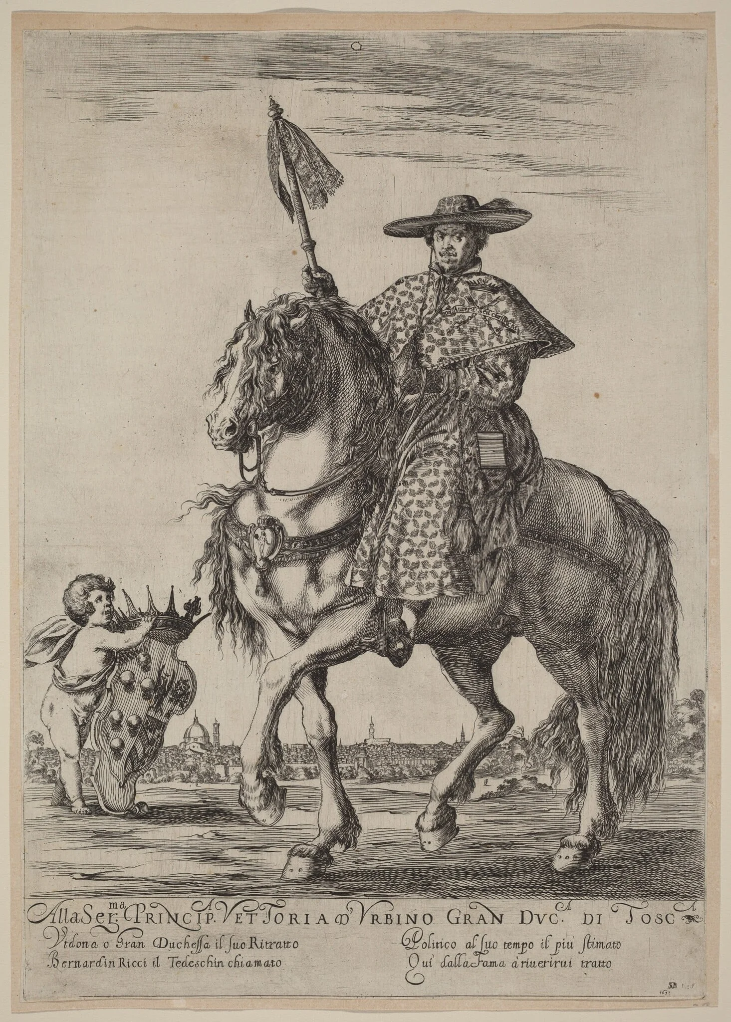 Il Tedeschino, by Stefano Della Bella, ink, 1637