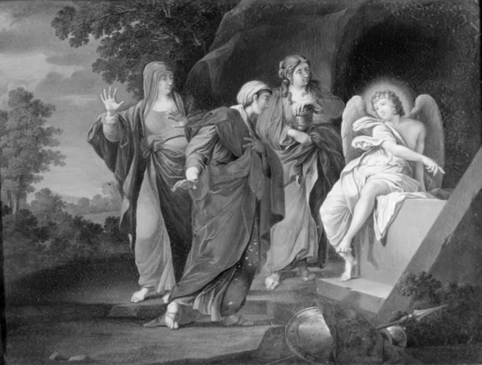 Kvinderne ved Kristi grav, by Unknown, unspecified, 1750