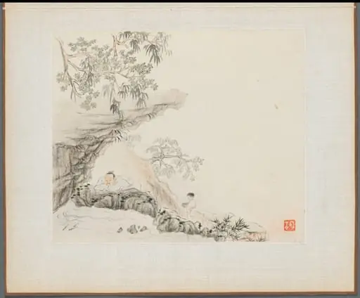 Album of Landscape Paintings Illustrating Old Poems: Scholar watching Fish