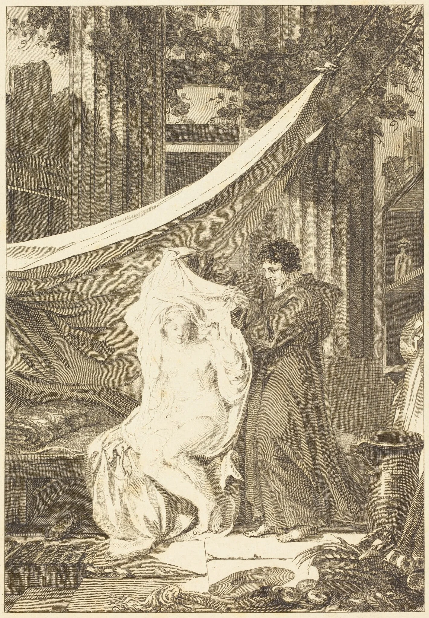 L'hermite (Le diable en enfer), by French 18th Century, ink, 1750