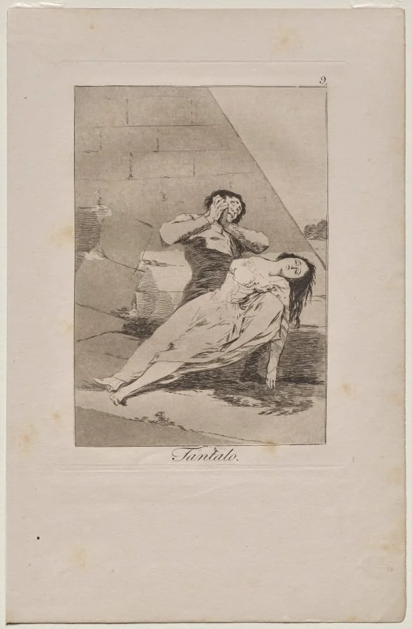 Tantalus, Plate 9, by Francisco Goya, 1799