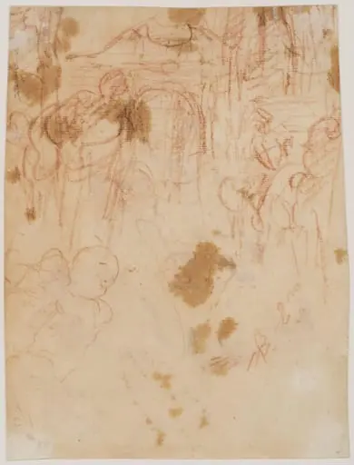 Recto: Rinaldo and Armida; verso: Study for a gateway