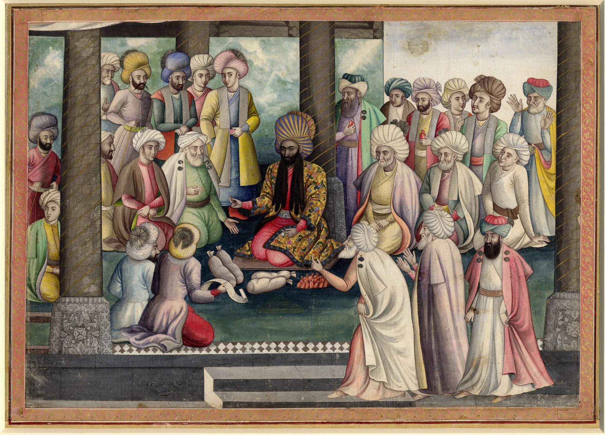 Distribution of Presents for the New Year by Shah Sultan Husayn, by Unknown, unspecified, 1850