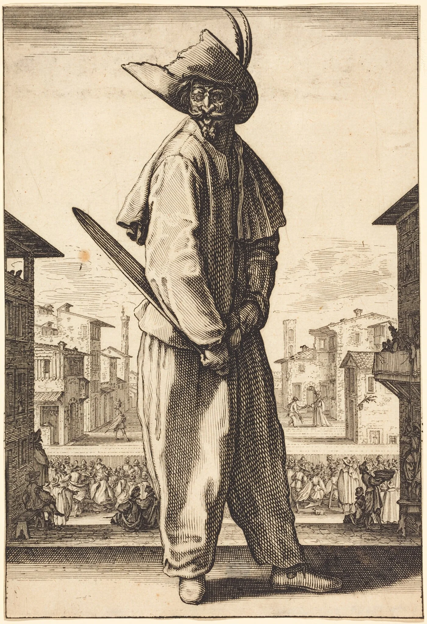 Zanni, by Jacques Callot, ink, 1619