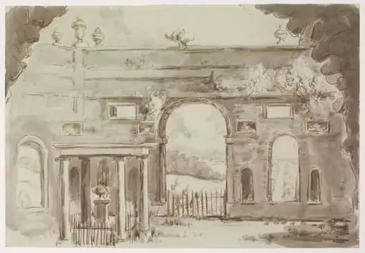 Dashwood Mausoleum West Wycombe, with road to High Wycombe