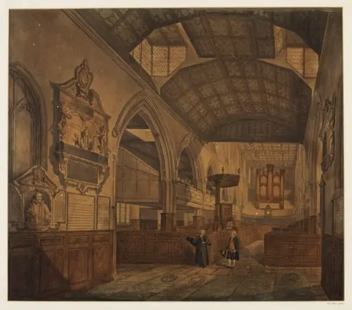 Interior view of the Church of St. Giles, Cripplegate