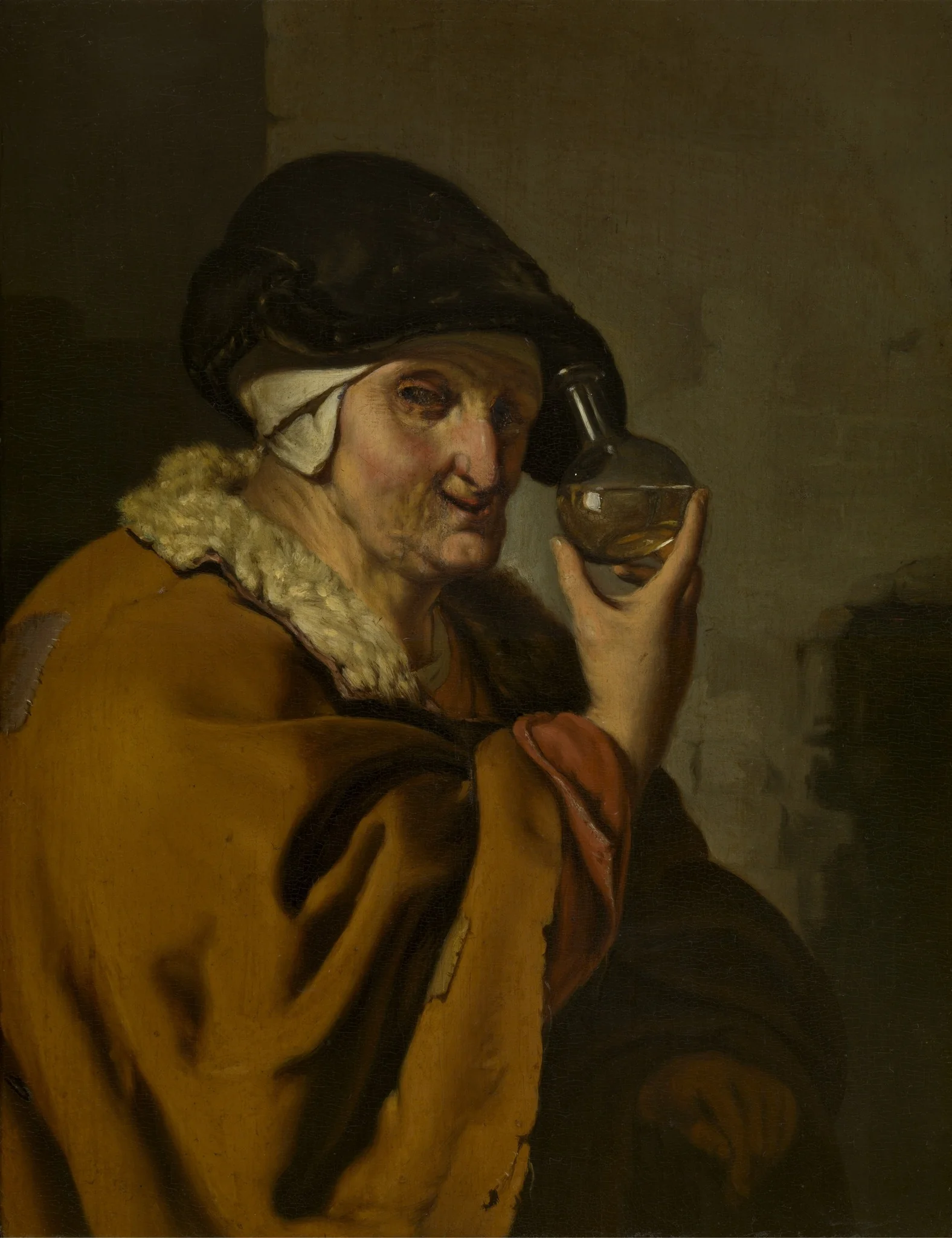 An Old Woman with a Bottle