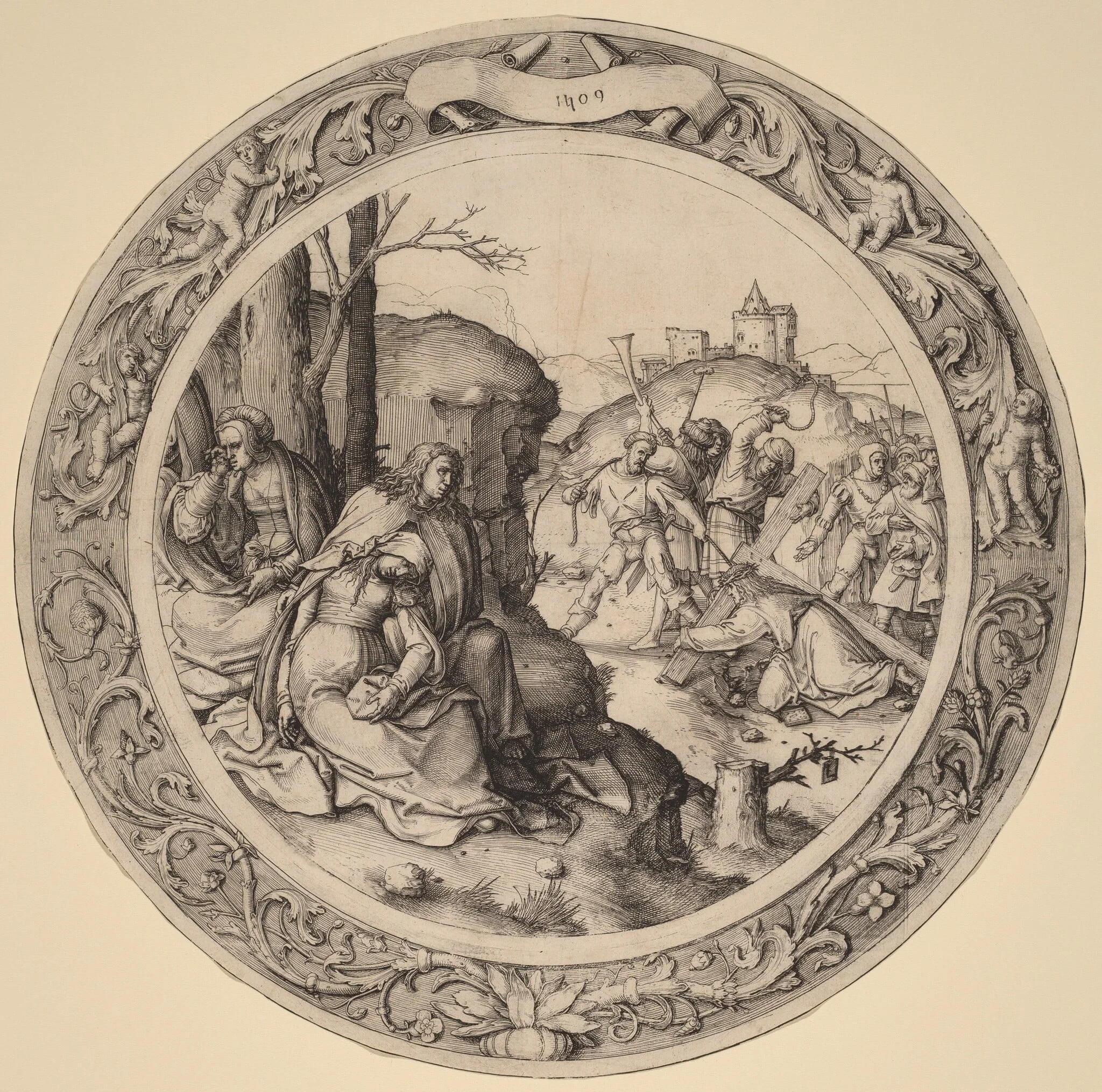 Christ Carrying the Cross, by Lucas van Leyden, ink, 1509