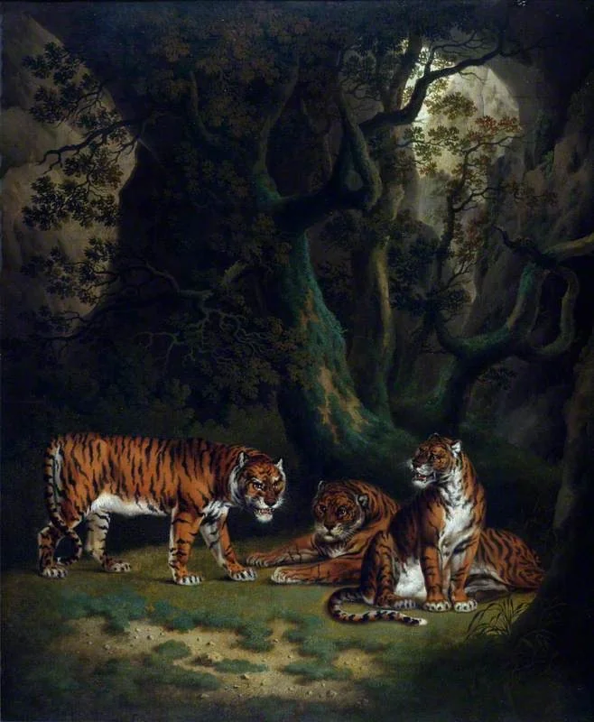 Tigers in a Jungle, by Julius Caesar Ibbetson, oil, 1808