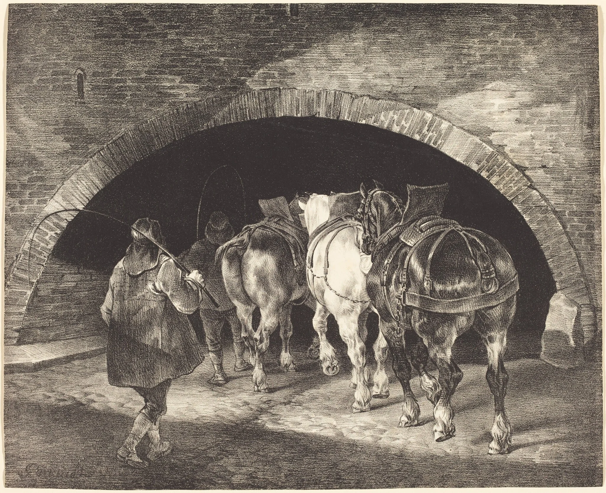 Adelphi Wharf, by Théodore Géricault, ink, 1821