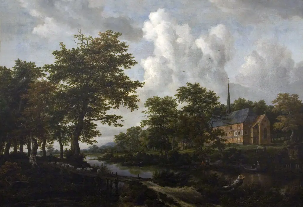 River landscape with church