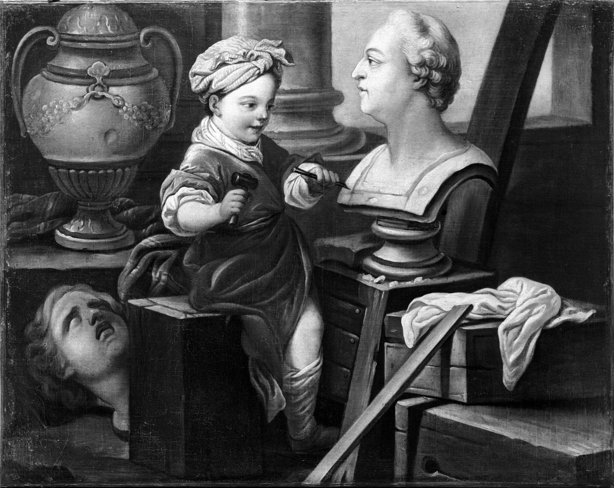 An Allegory of Sculpture, by Carle Vanloo, oil, 1750
