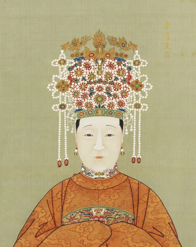 明代帝后半身像册（二）-孝靖皇后