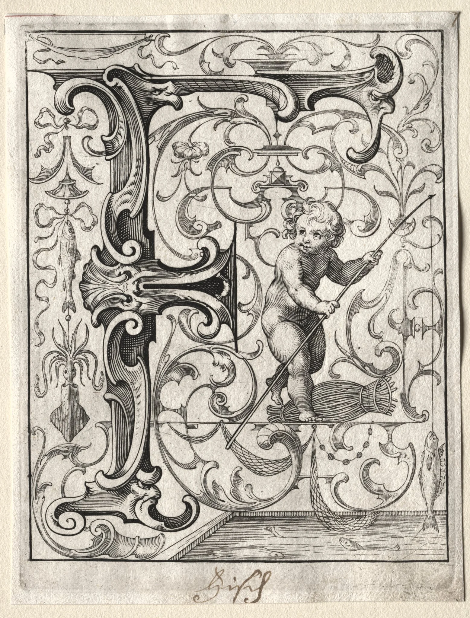 New ABC Booklet:  F, by Lucas Kilian, 1627