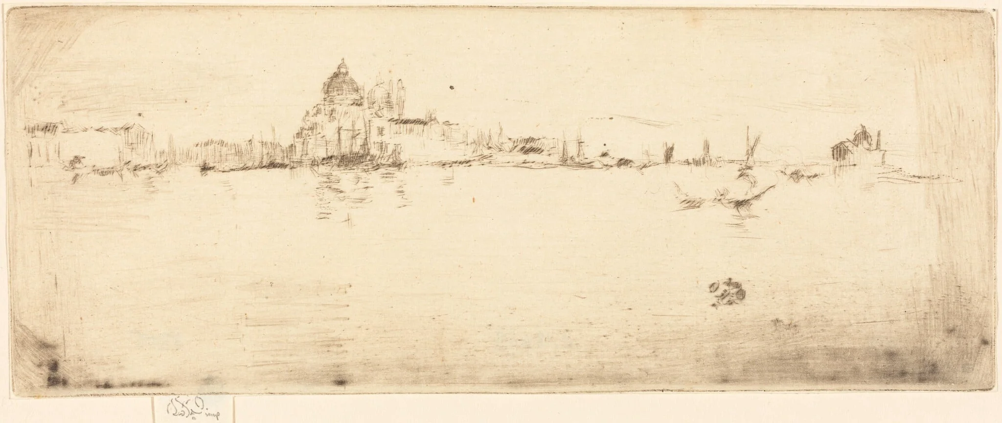 Little Salute, by James McNeill Whistler, ink, 1880