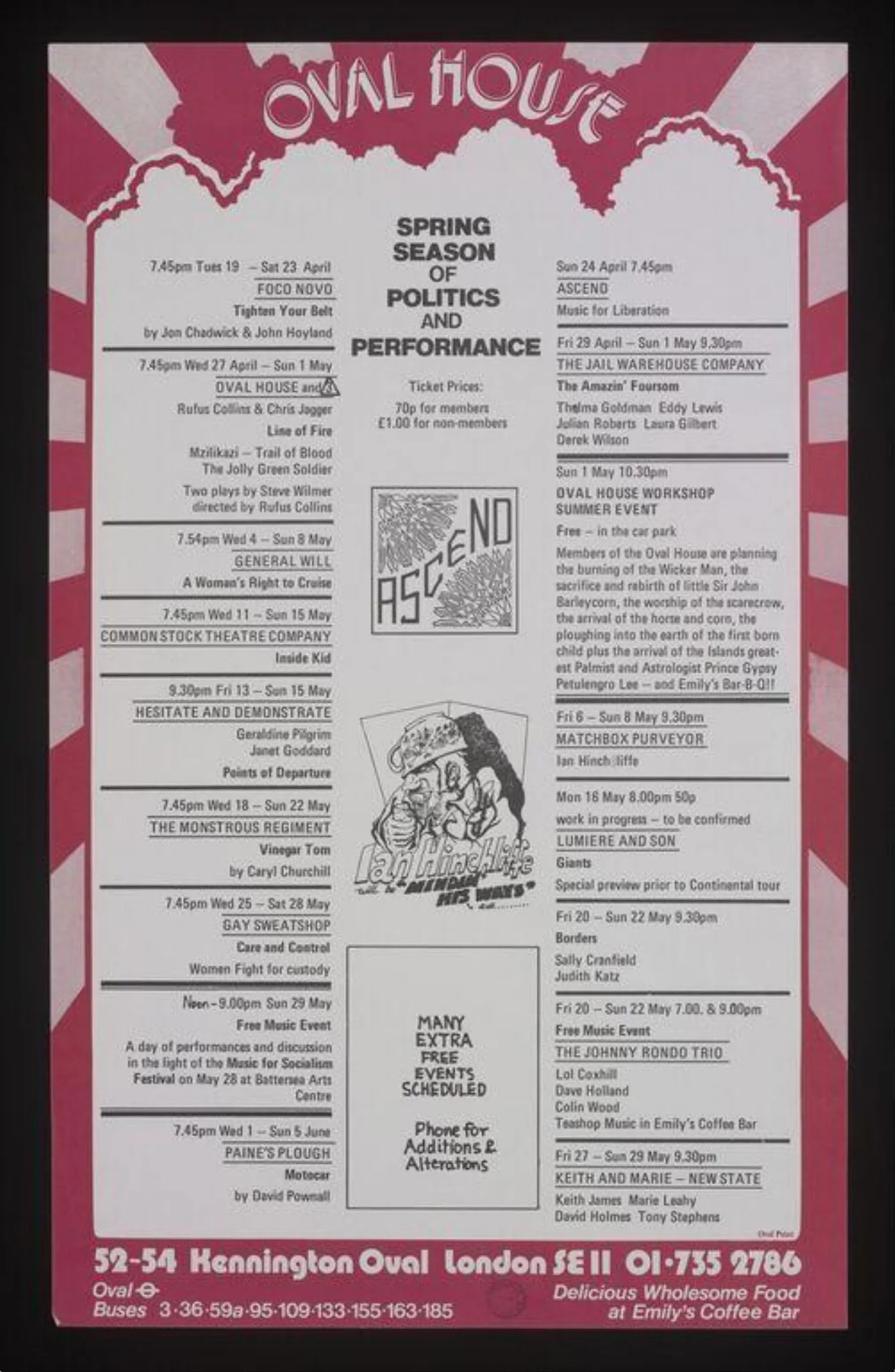 Oval House poster, by Oval Print Shop, 1977