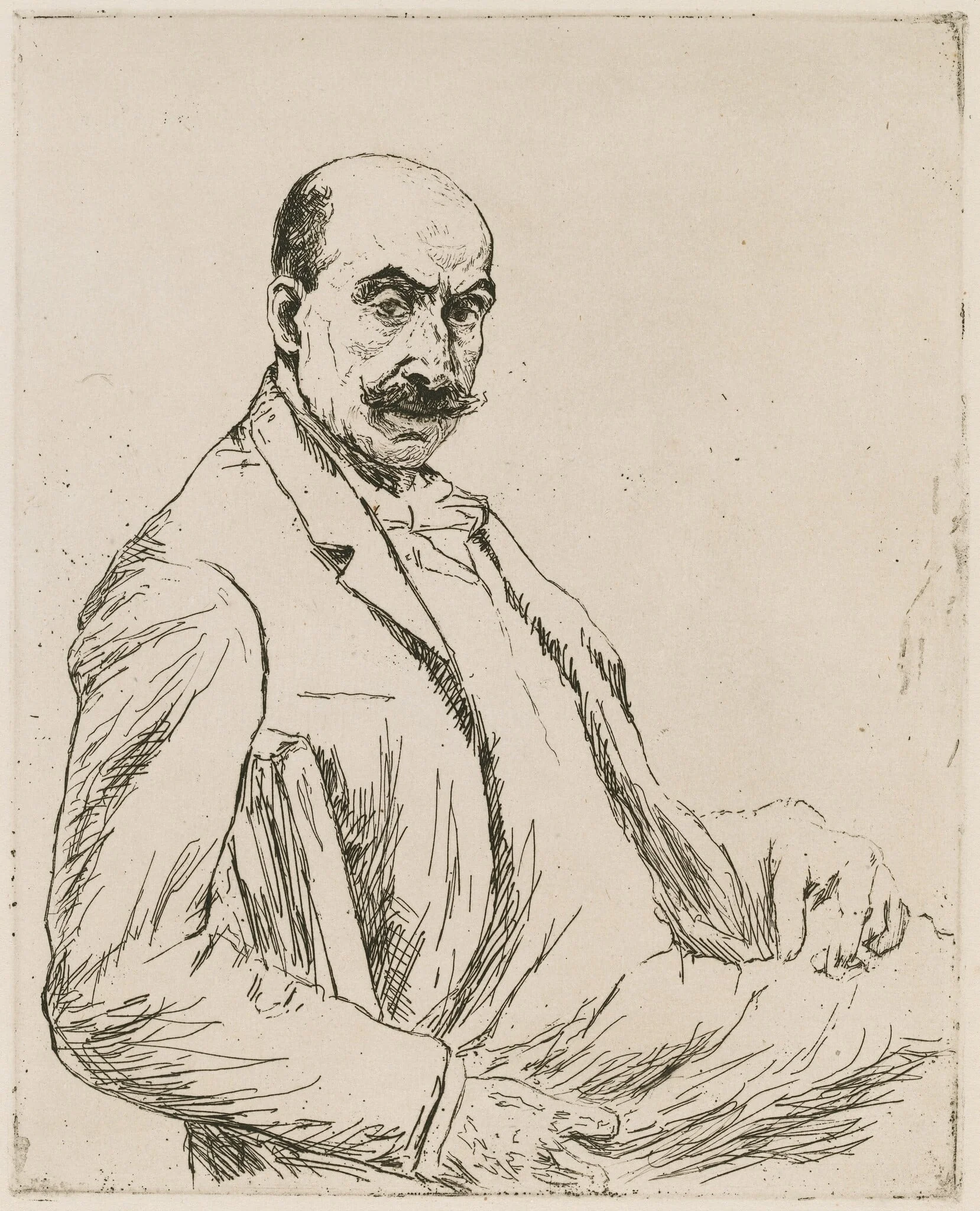 Self-Portrait, by Max Liebermann, ink, 1906