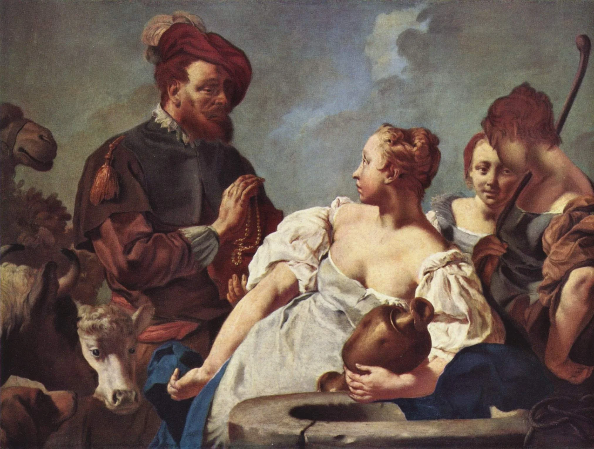 Rebecca at the Well, by Giovanni Battista Piazzetta, oil, 1740