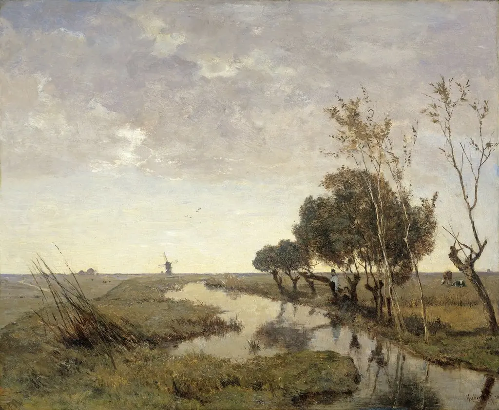 Landscape with windmill at Abcoude