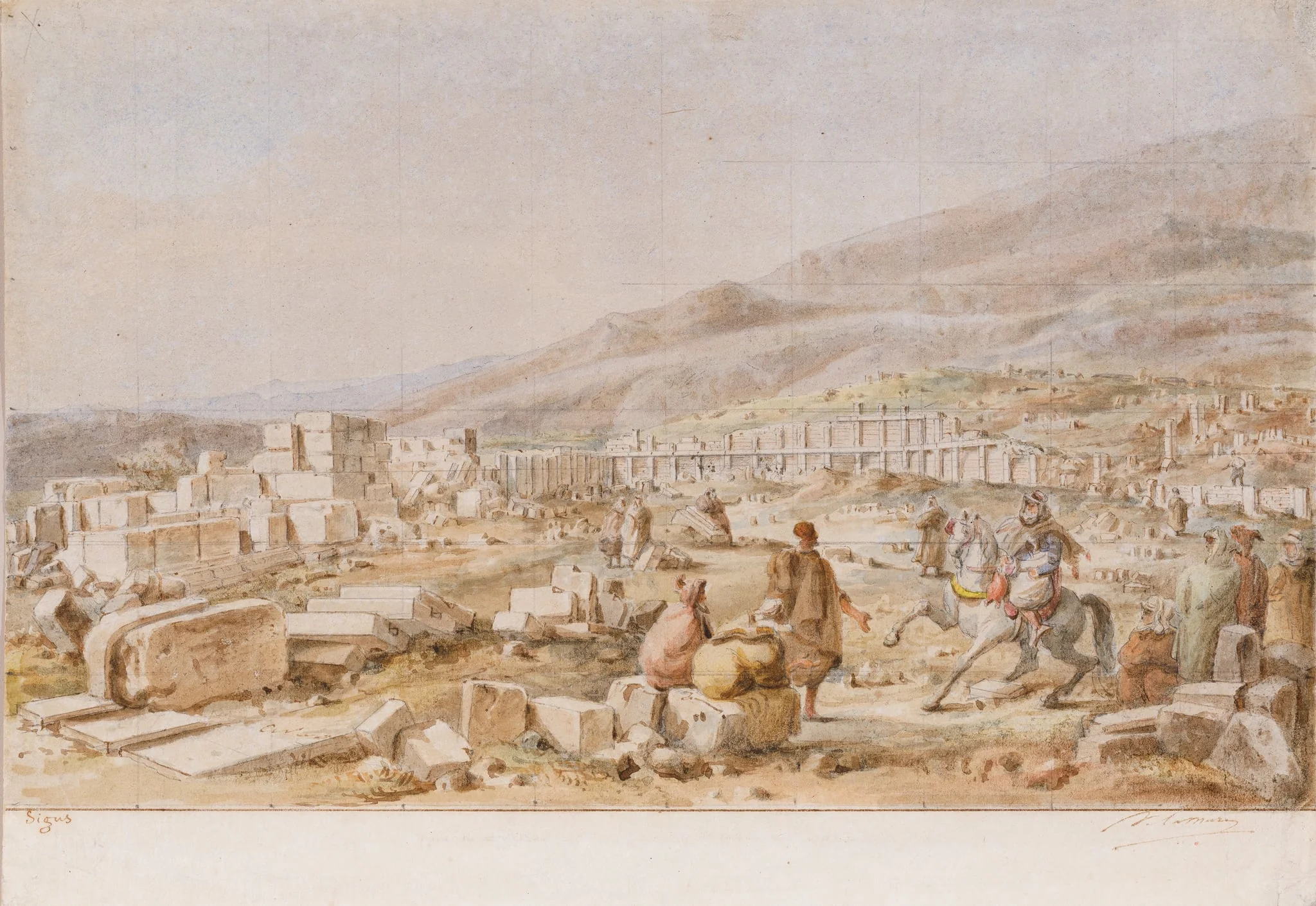 Ruine la Sigus, by Victor Delamarre, 1850